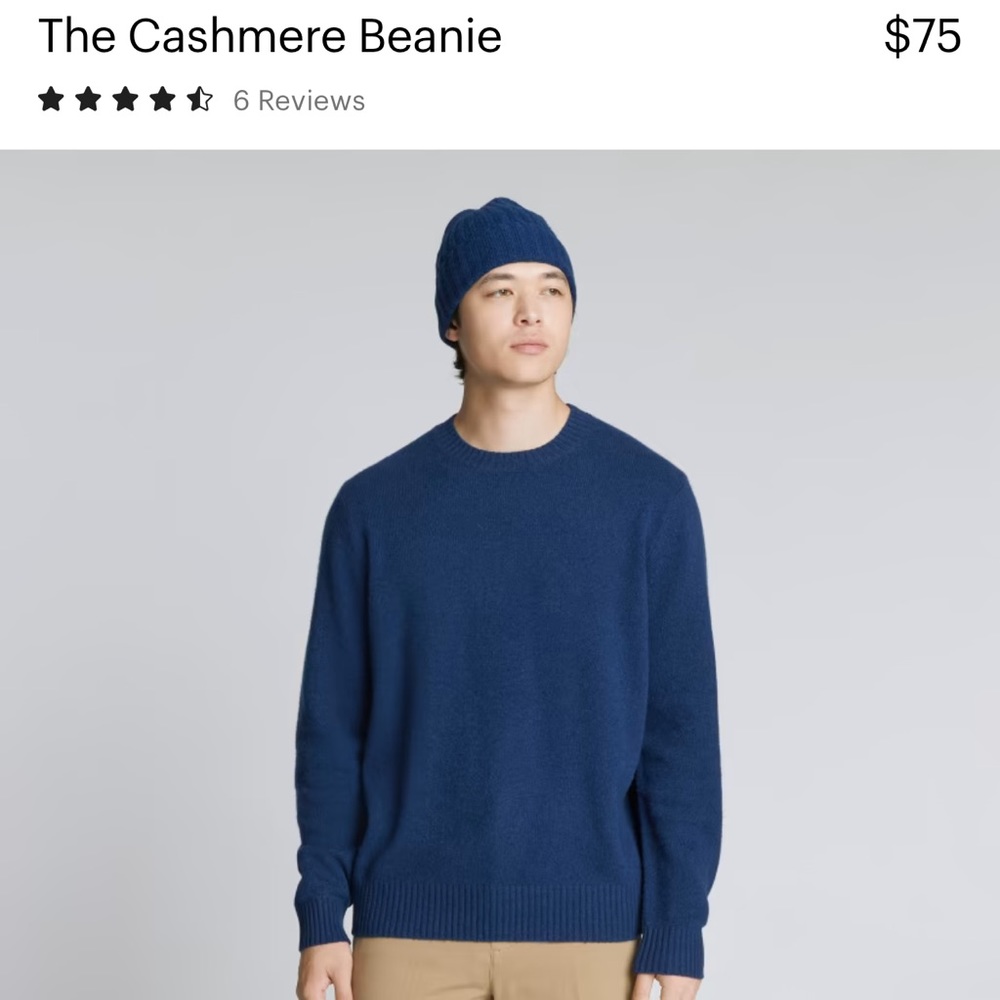 Everlane The Cashmere Beanie - Bright Navy